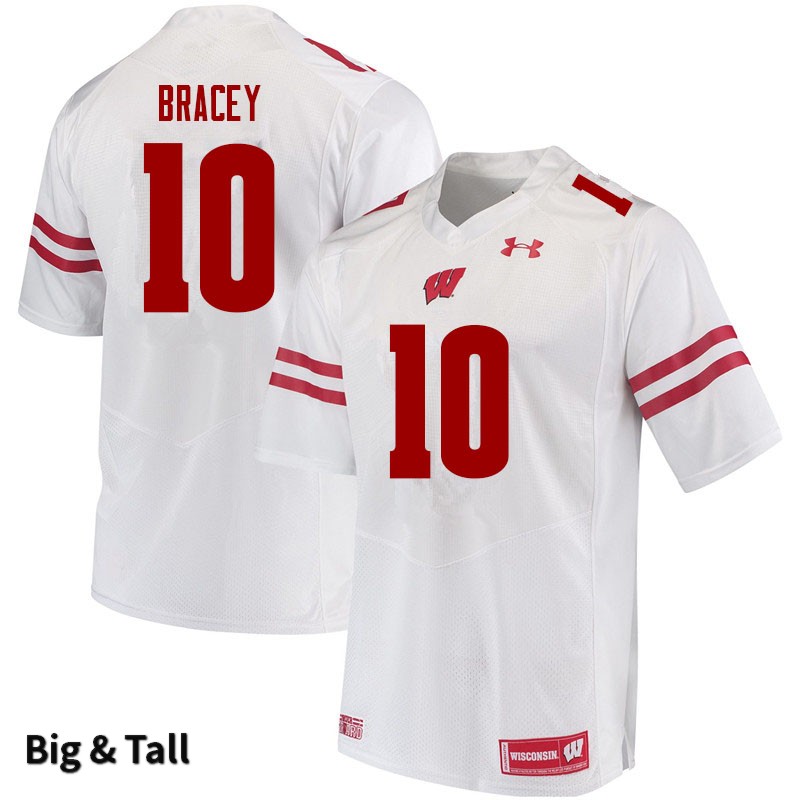 Wisconsin Badgers Men's #10 Stephan Bracey NCAA Under Armour Authentic White Big & Tall College Stitched Football Jersey QP40B18DQ